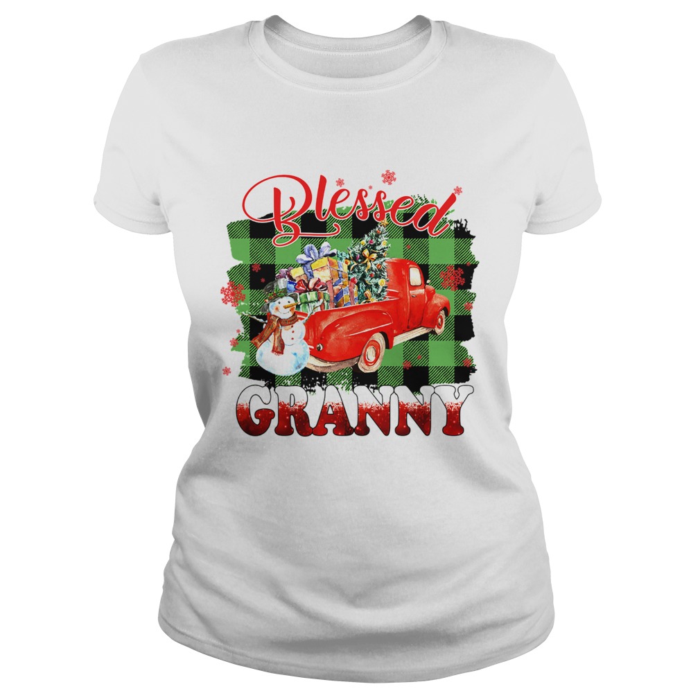 Blessed Granny Christmas Truck Snowman TShirt Classic Ladies