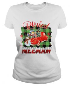 Blessed Meemaw Christmas Truck Snowman TShirt Classic Ladies