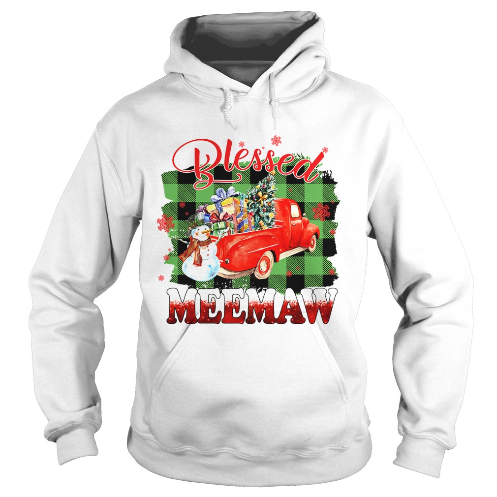 Blessed Meemaw Christmas Truck Snowman TShirt Hoodie