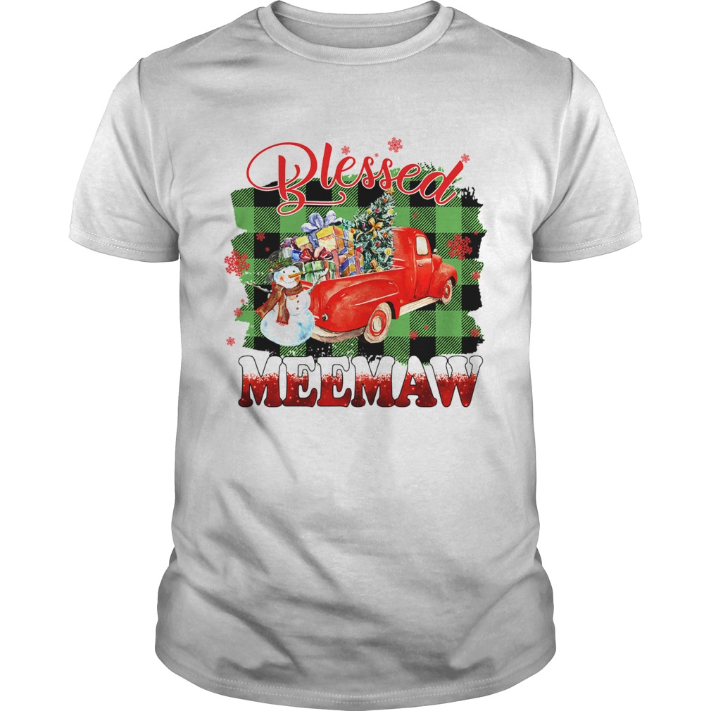 Blessed Meemaw Christmas Truck Snowman TShirt