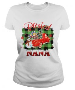 Blessed Nana Christmas Truck Snowman TShirt Classic Ladies