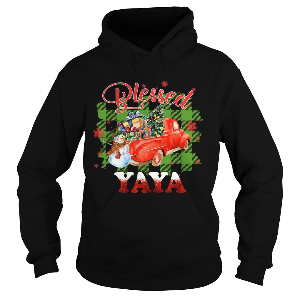 Blessed Yaya Christmas Truck Snowman TShirt Hoodie