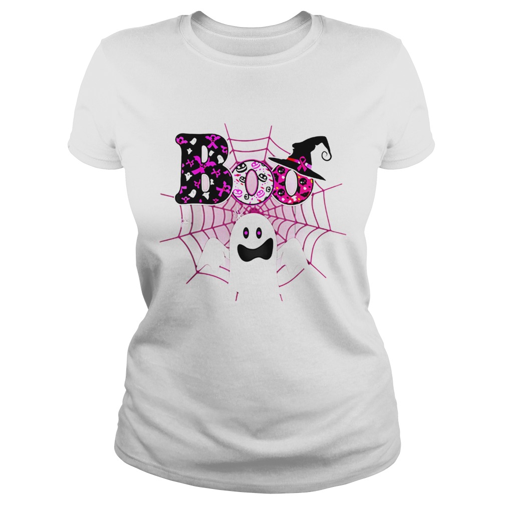 Boo Breast Cancer Awareness Ghost Halloween Ribbon Classic Ladies