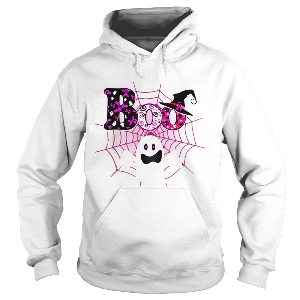 Boo Breast Cancer Awareness Ghost Halloween Ribbon Hoodie