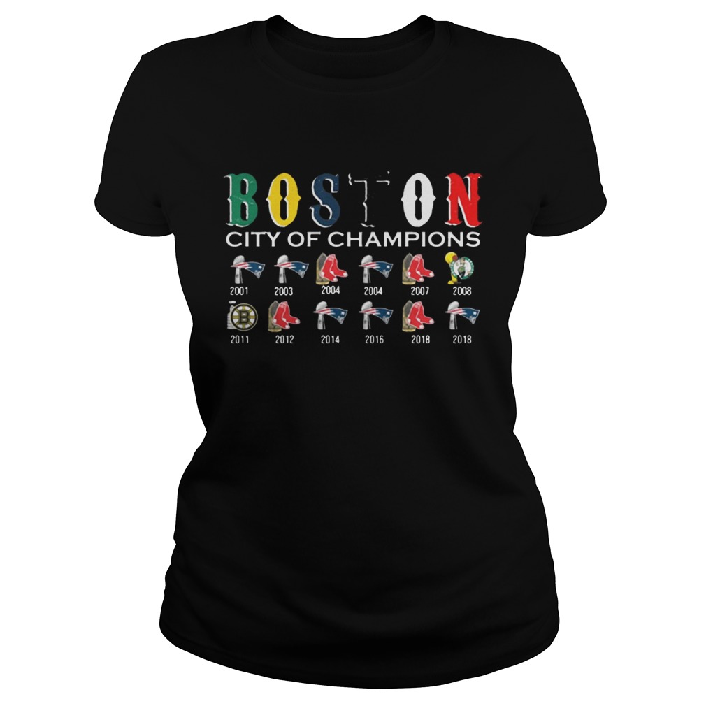 Boston City of Champions Shirt Classic Ladies