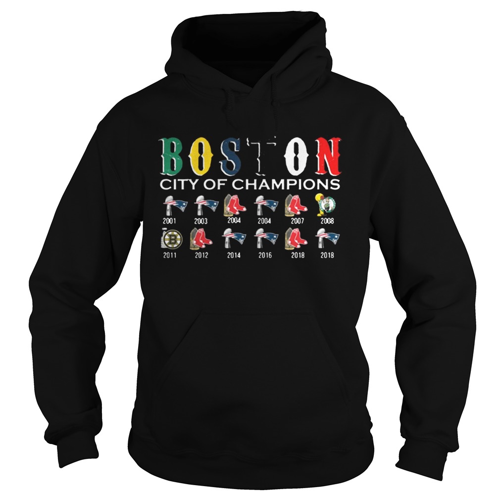 Boston City of Champions Shirt Hoodie