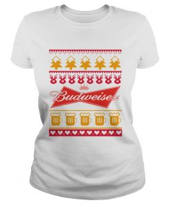 Budweiser Christmas TShirt Classic Ladies