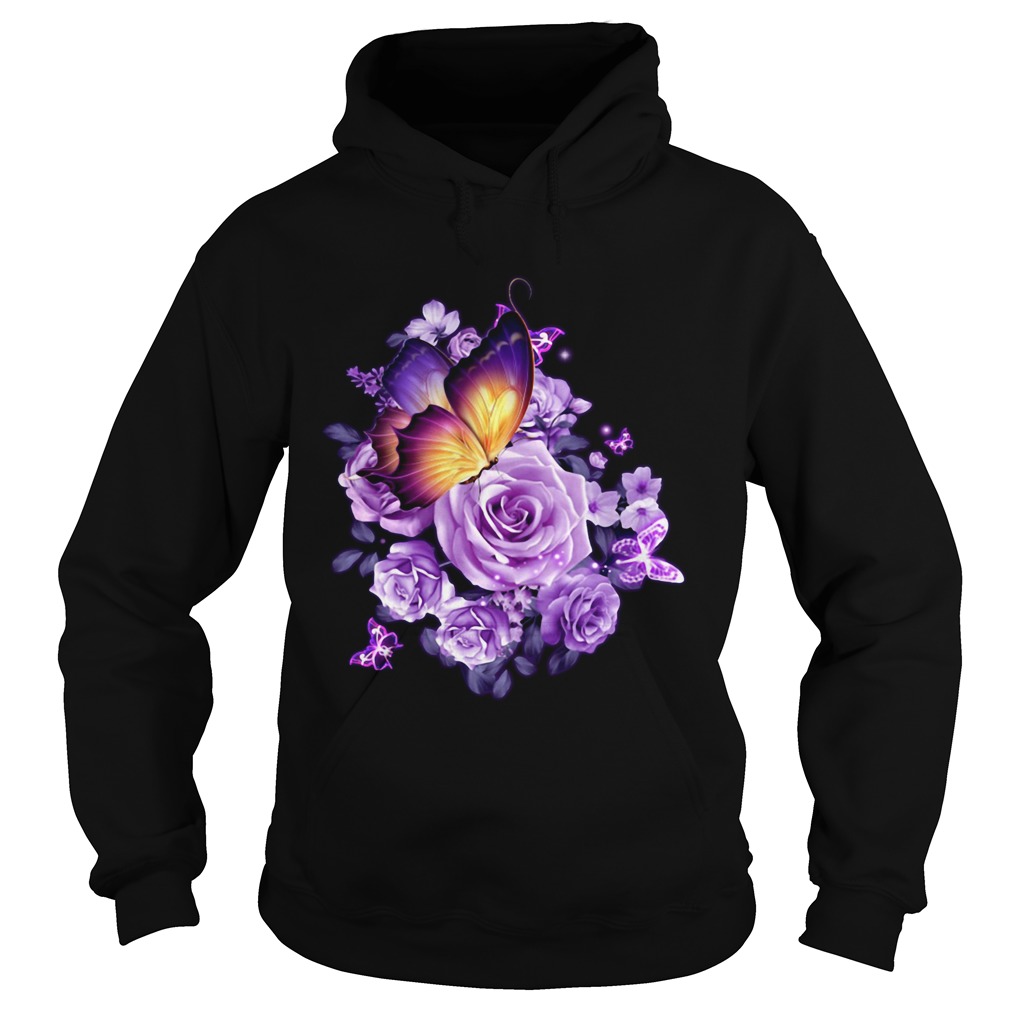 Butterfly purple rose Hoodie