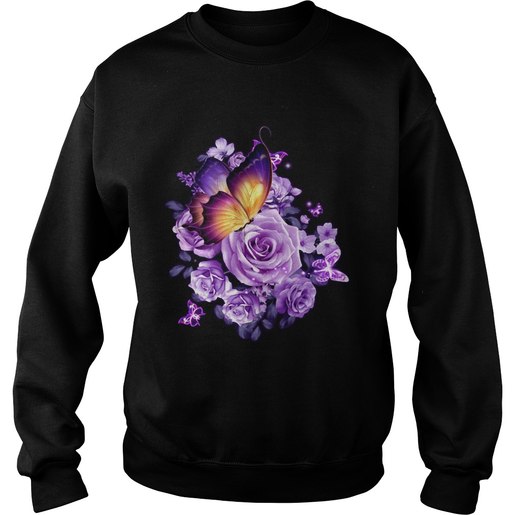 Butterfly purple rose Sweatshirt