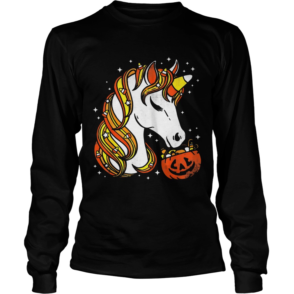 Candy Corn Unicorn Halloween Ts LongSleeve