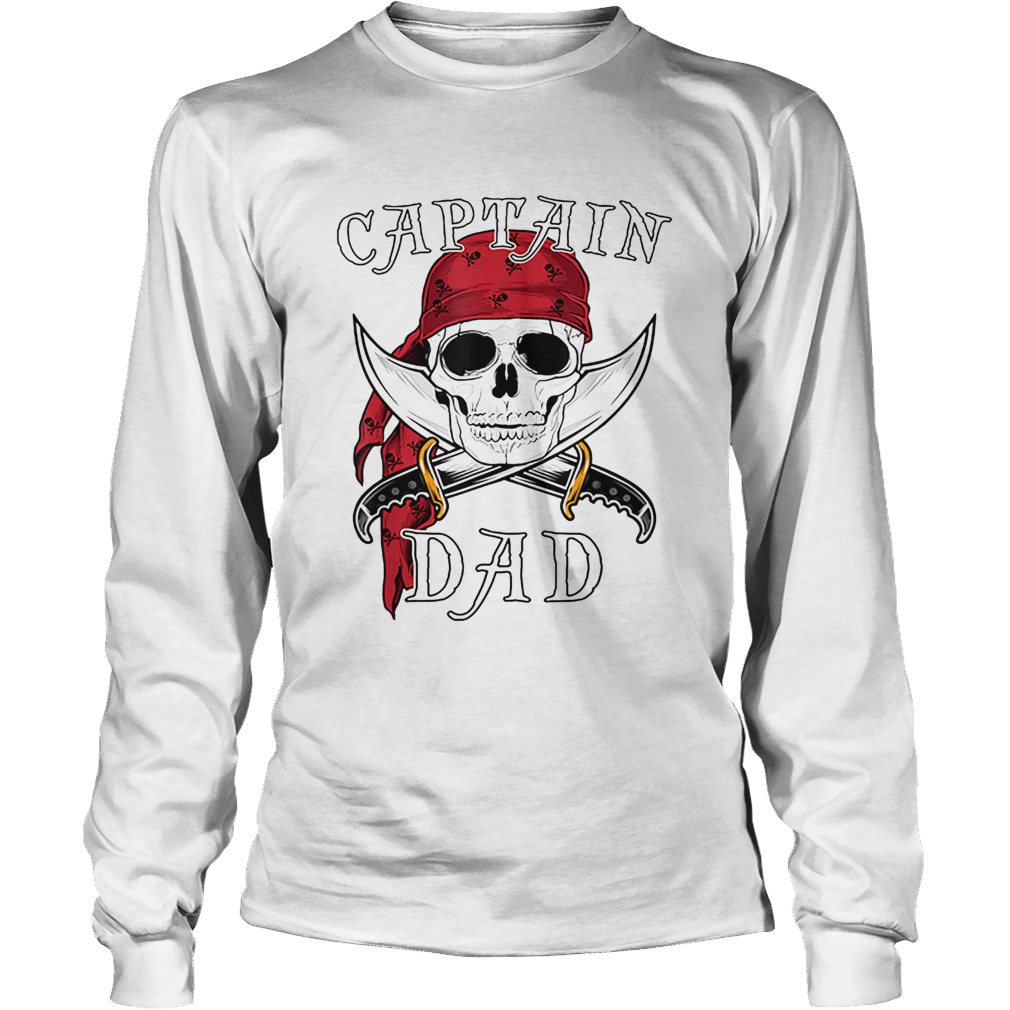 Captain Dad Funny Halloween Pirate Skull Gift LongSleeve