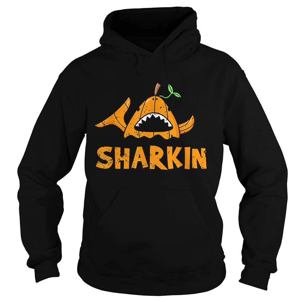 Cartoon Halloween Shark Sharkin Pumpkin Joke Hoodie