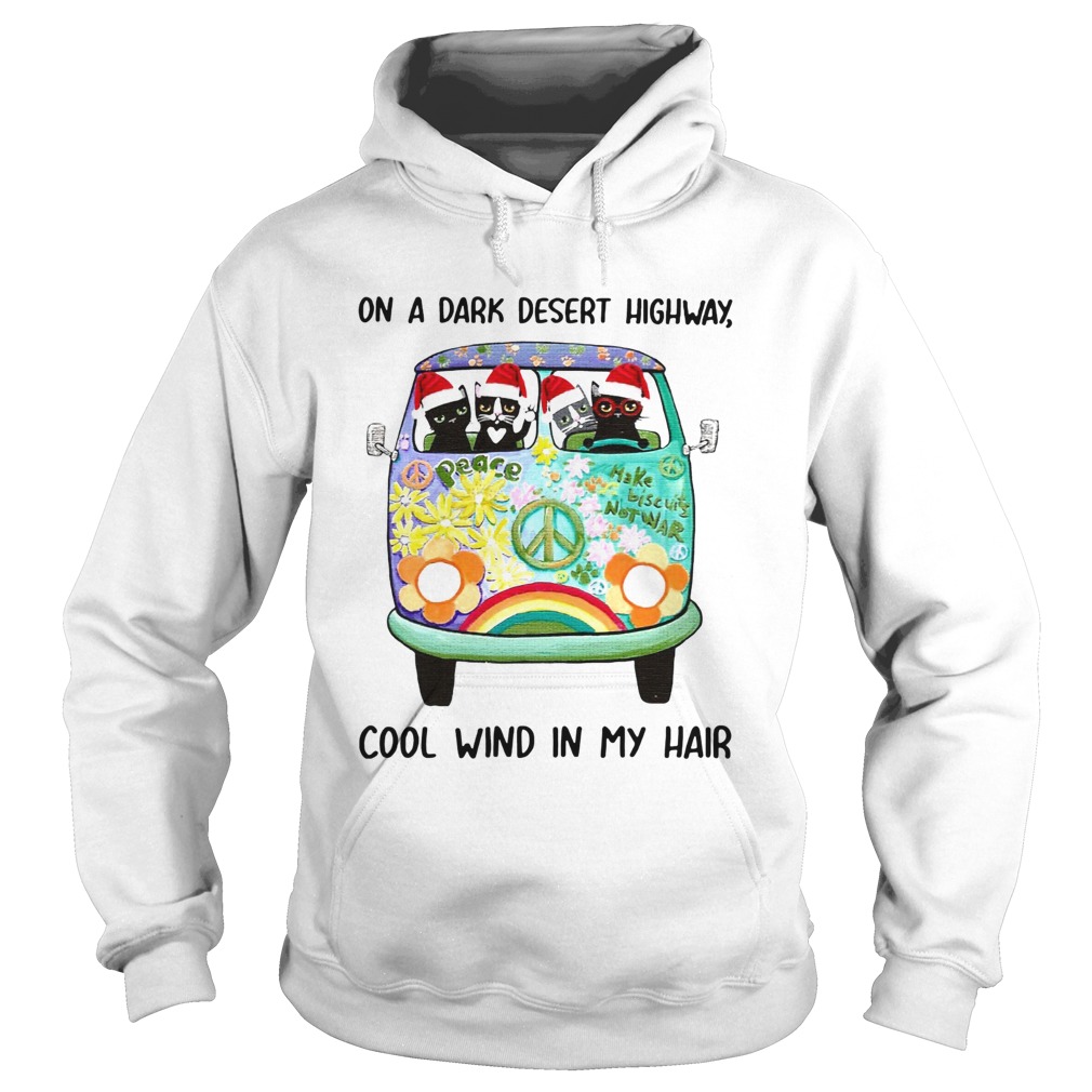 Cat Christmas On a dark desert highway cool wind in my hair Hoodie