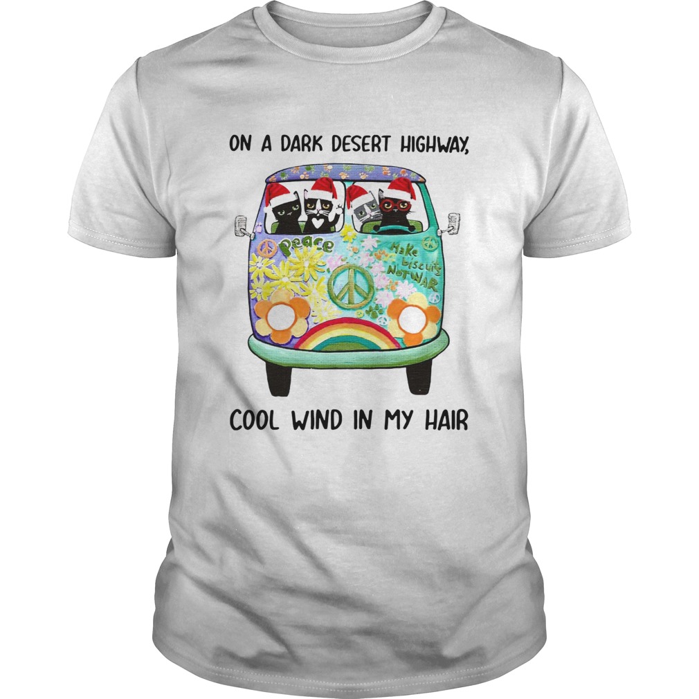 Cat Christmas On a dark desert highway cool wind in my hair shirt