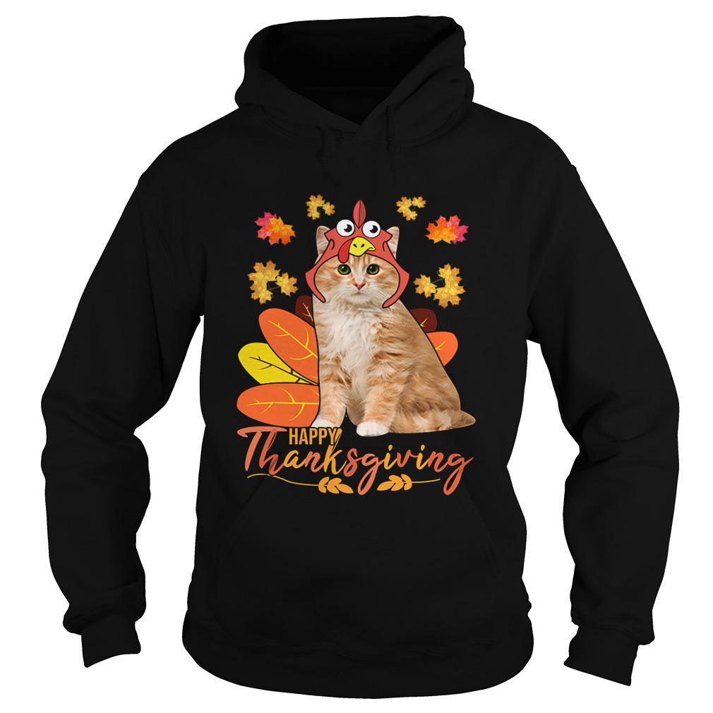 Cat Happy ThanksGiving Funny Cat Lover Gift TShirt Hoodie