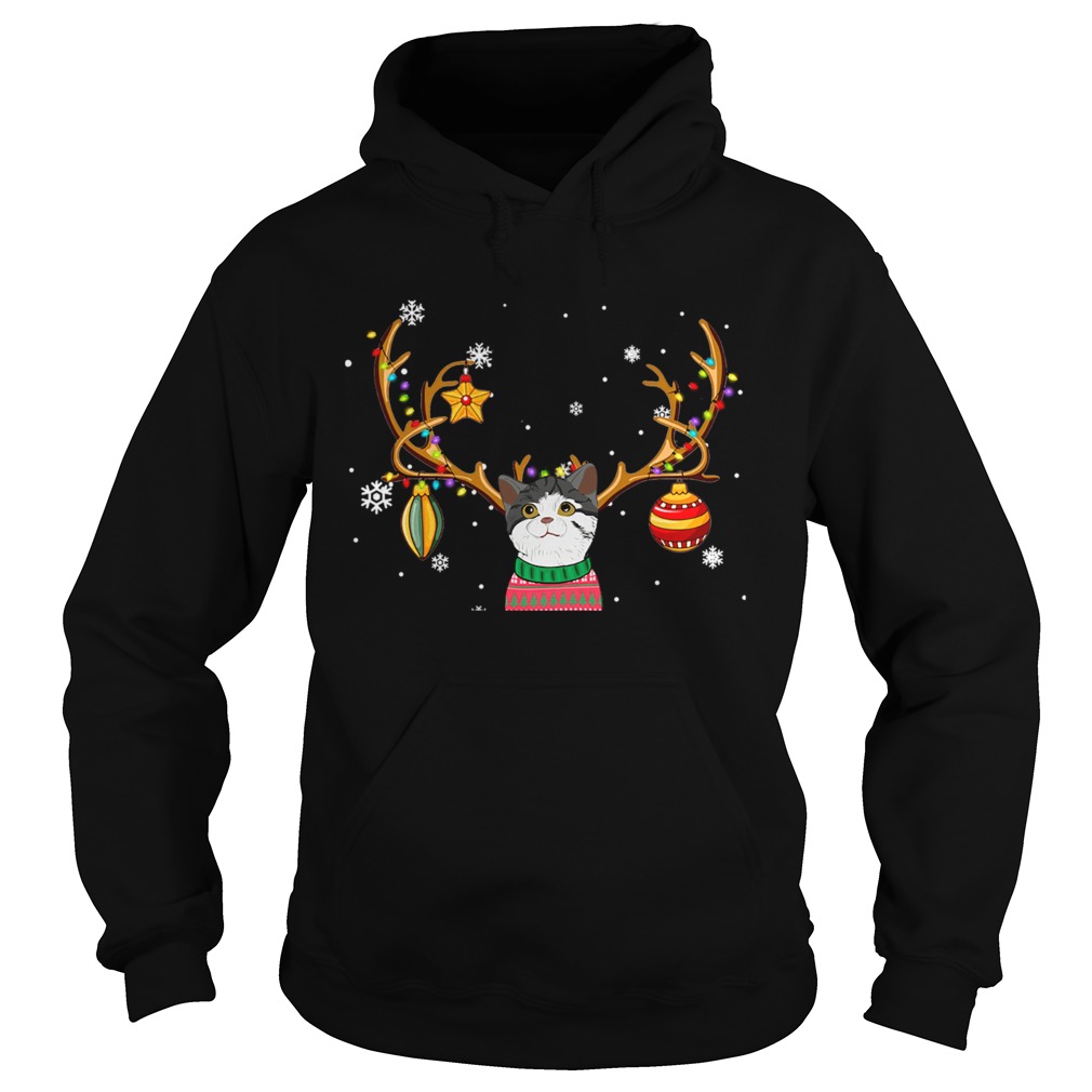 Cat Reindeer Christmas Holiday Funny TShirt Hoodie