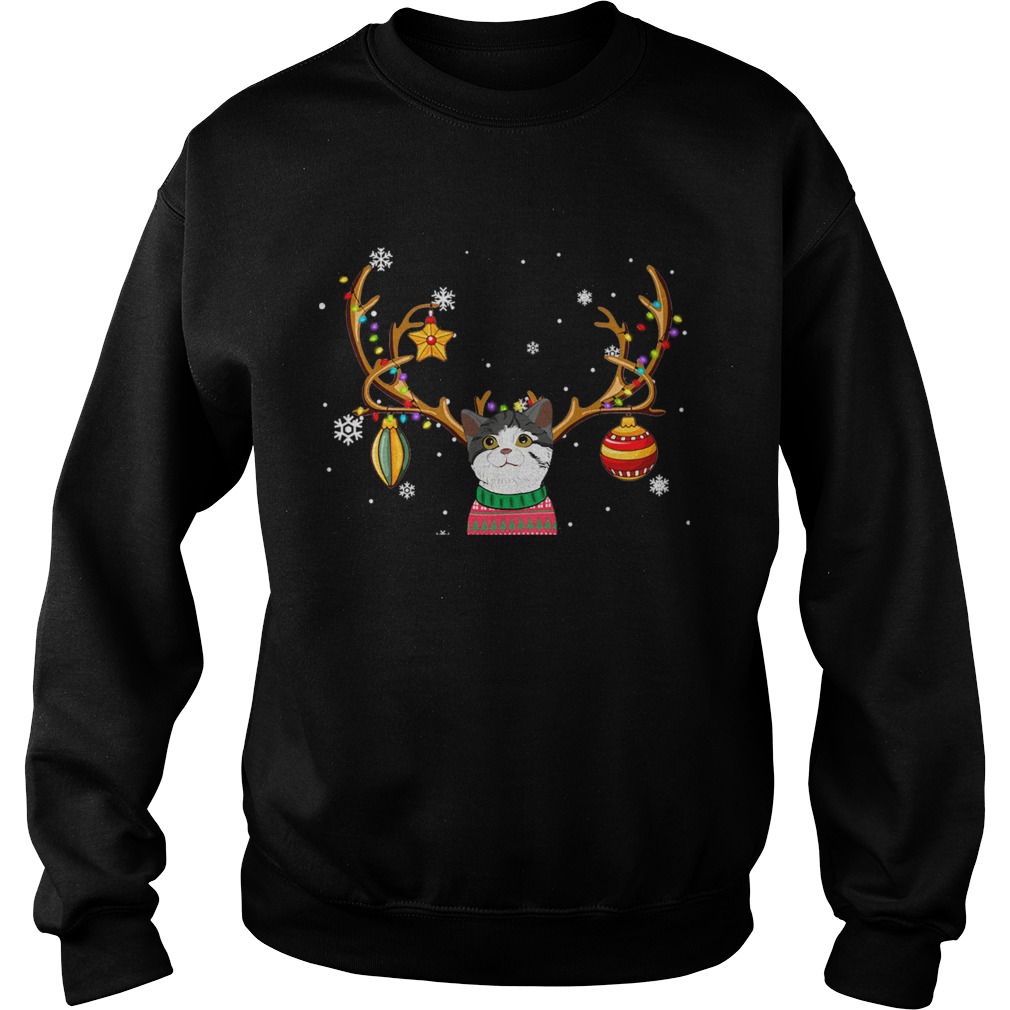 Cat Reindeer Christmas Holiday Funny TShirt Sweatshirt