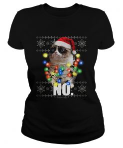 Cat Ugly Sweater NO Christmas Lights  Classic Ladies