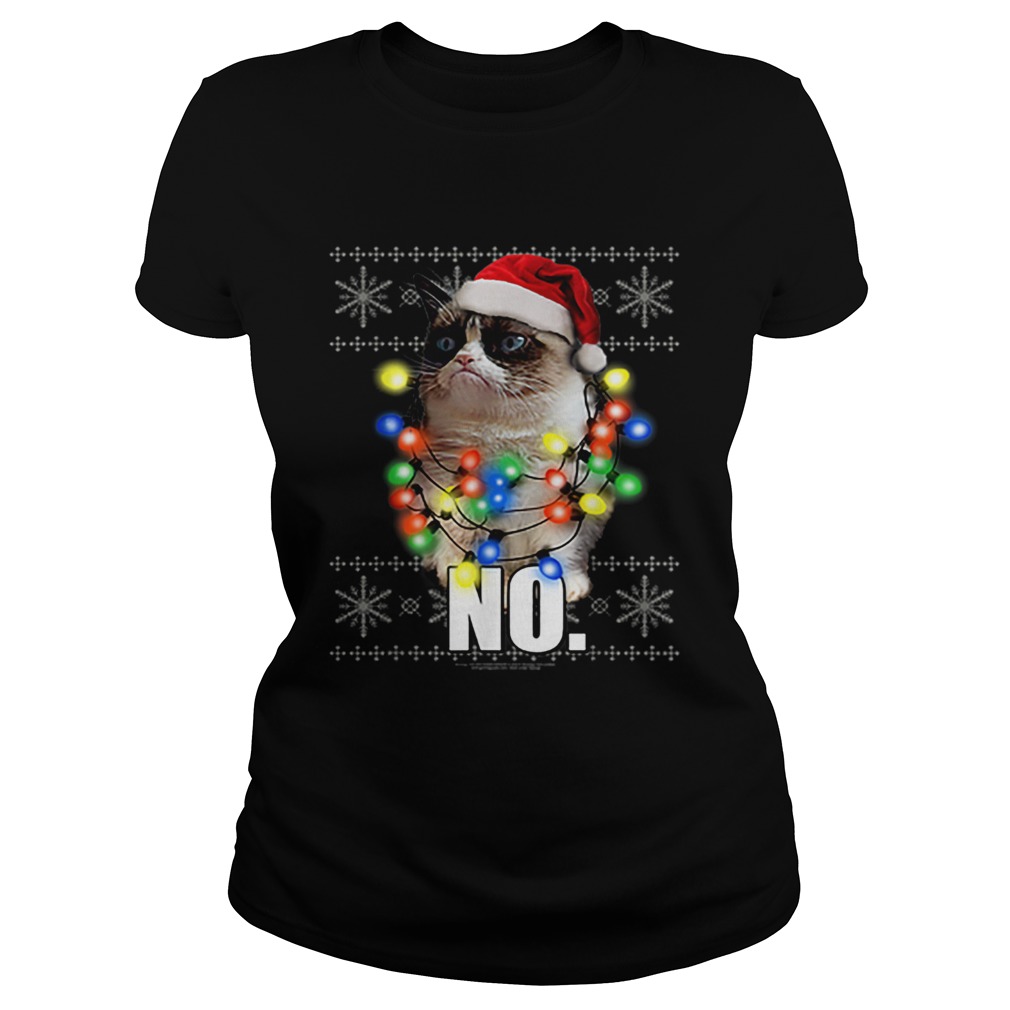 Cat Ugly Sweater NO Christmas Lights Classic Ladies