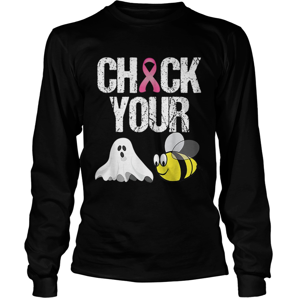 Check Your Boo Bees Funny Breast Cancer Halloween LongSleeve