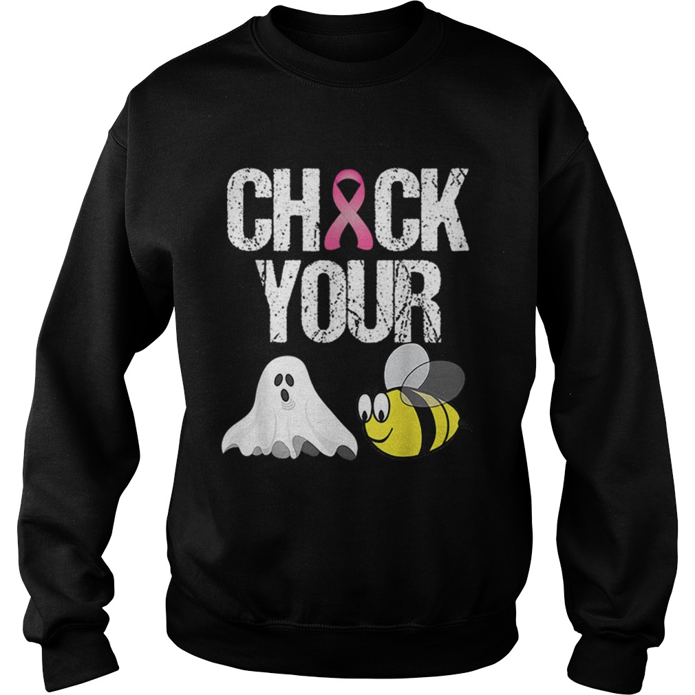 Check Your Boo Bees Funny Breast Cancer Halloween Sweatshirt