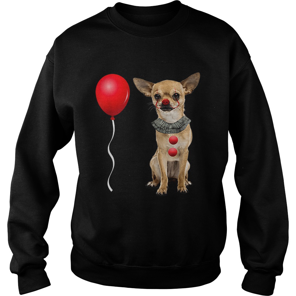 Chihuahua Scary Clown Funny Halloween Costume Gift Sweatshirt