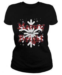 Chirstmas Meowy And Bright Funny Cat Lover GIft TShirt Classic Ladies