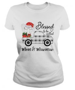 Christmas Blessed To Be Called MomMawmaw Elephant Truck TShirt Classic Ladies