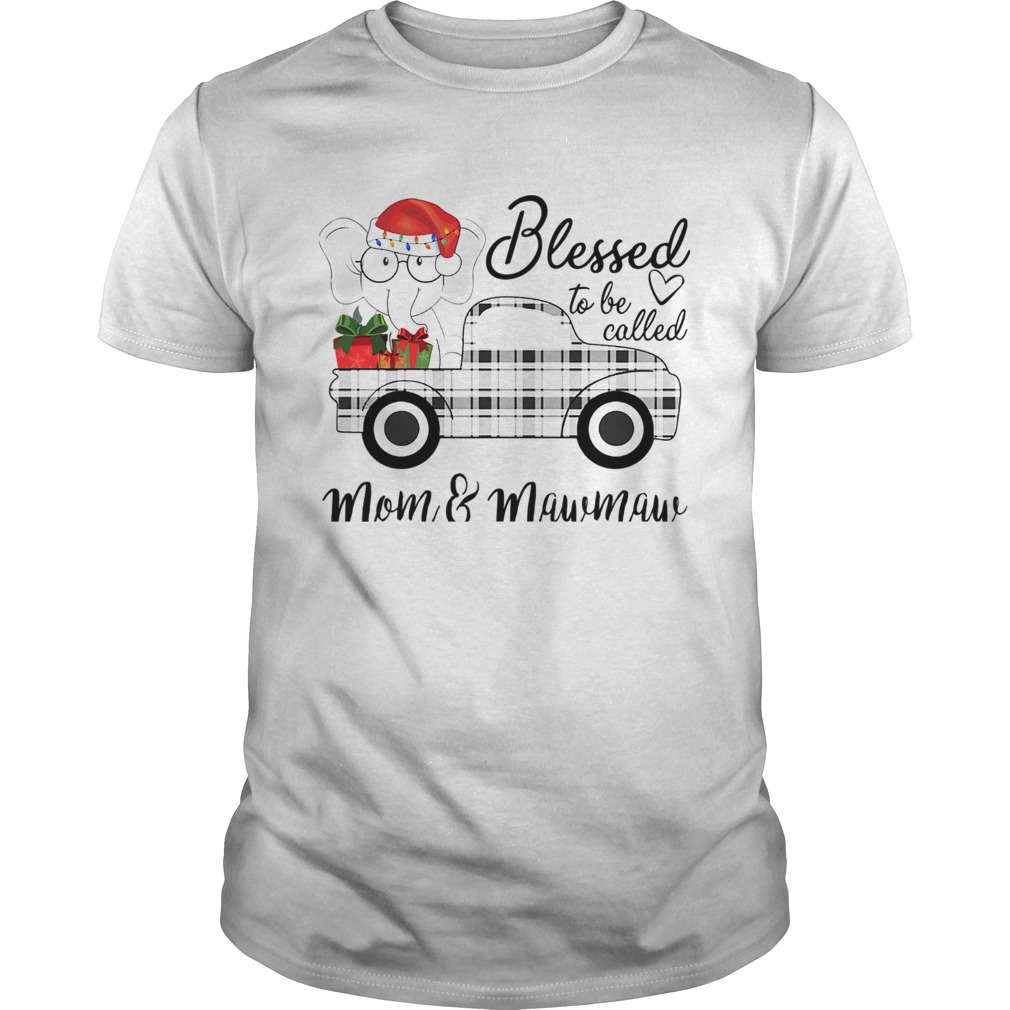 Christmas Blessed To Be Called MomMawmaw Elephant Truck TShirt