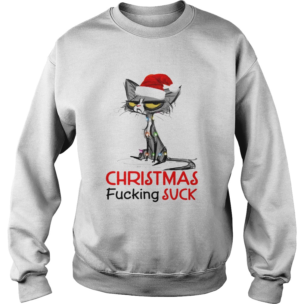 Christmas Fucking suck Cat Xmas Sweatshirt