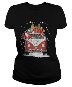 Christmas Hippie Car German Shepherd Shirt Classic Ladies