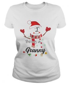 Christmas I Love Being A Granny Snowman TShirt Classic Ladies