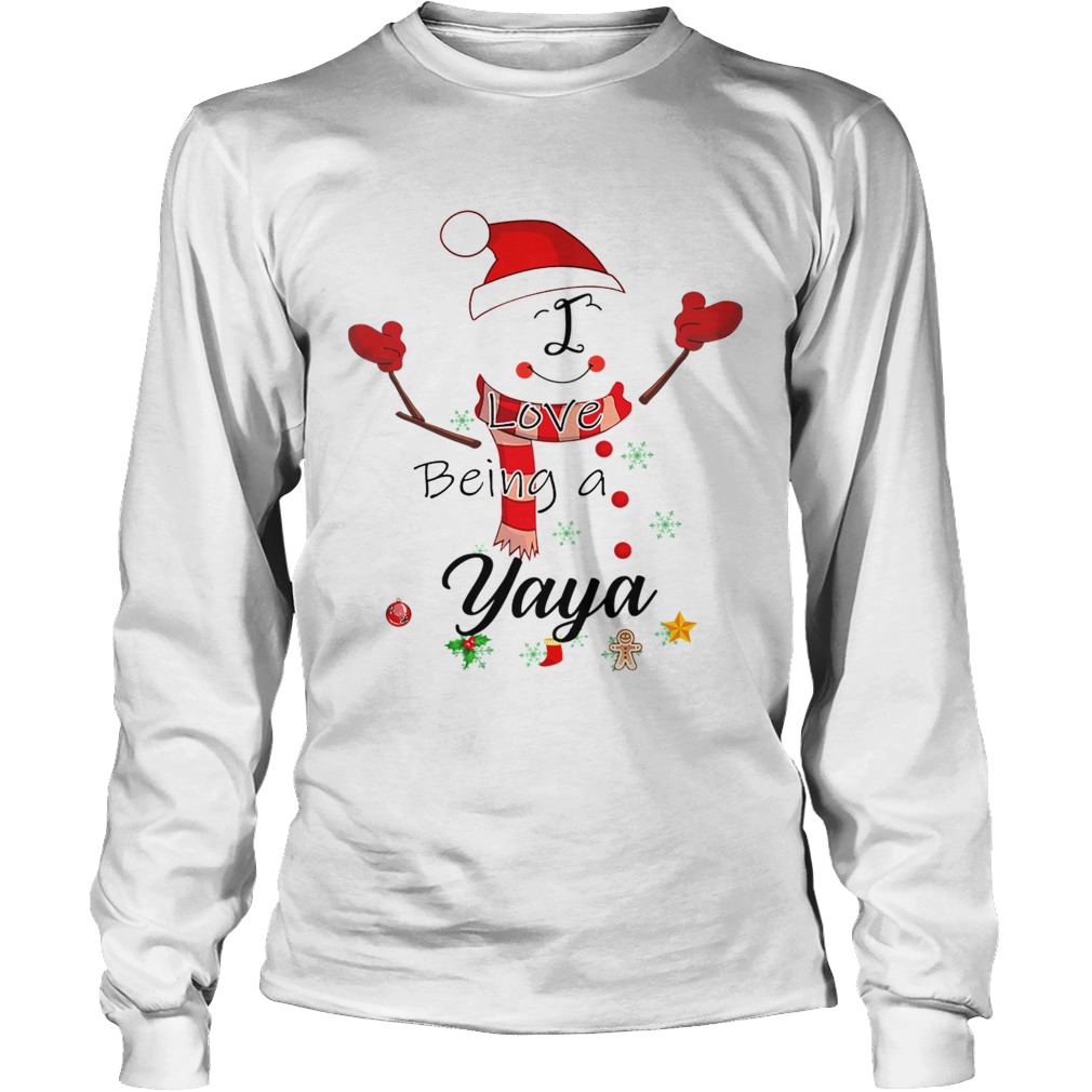 Christmas I Love Being A Yaya Snowman TShirt LongSleeve