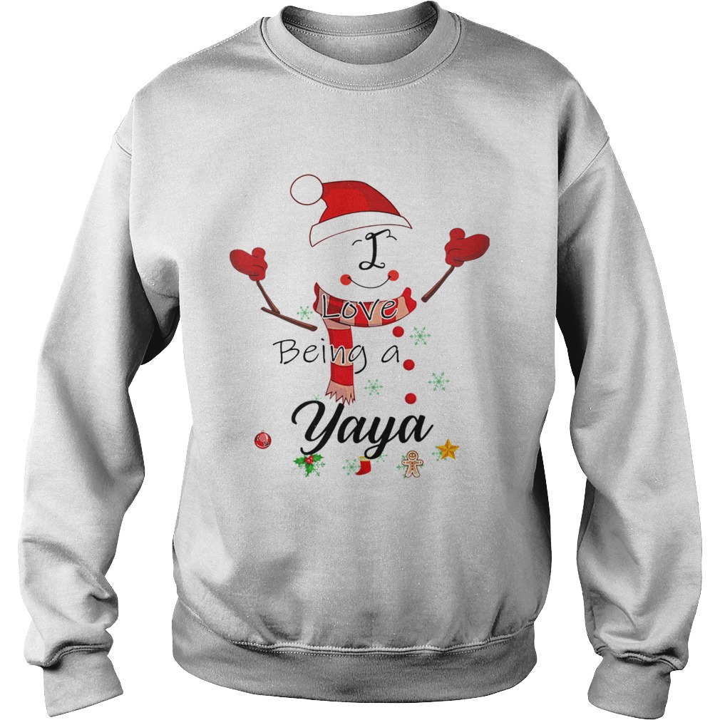 Christmas I Love Being A Yaya Snowman TShirt Sweatshirt