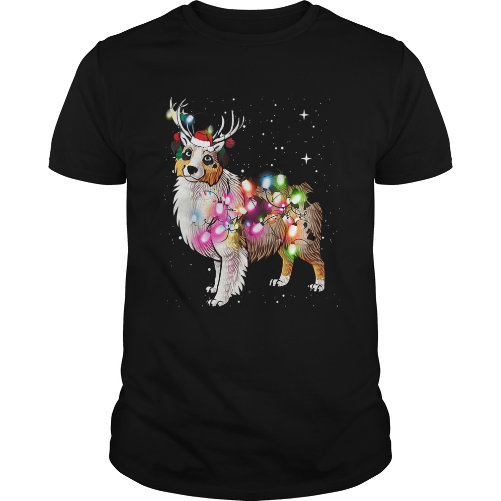 Christmas Lights Australian Shepherd Dog TShirt