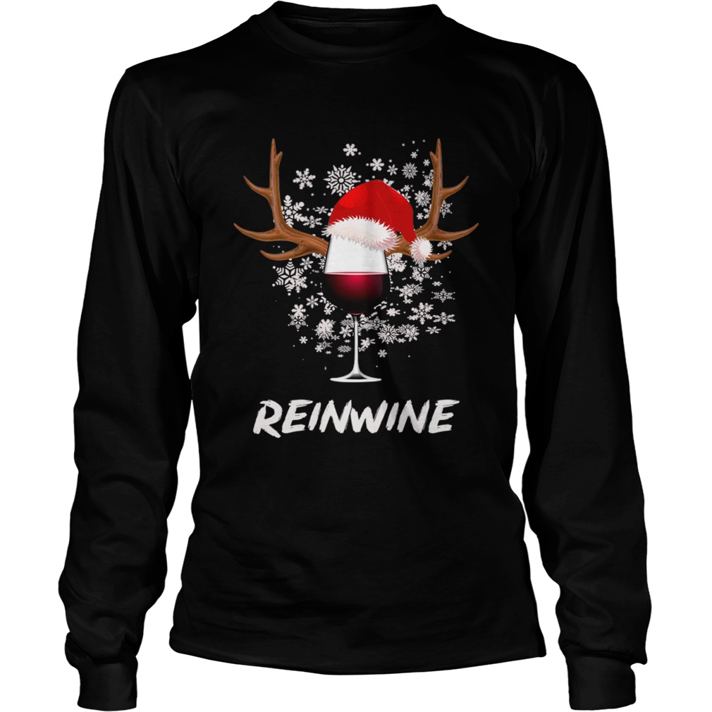 Christmas Reinwine Funny Wine Lover Gift TShirt LongSleeve