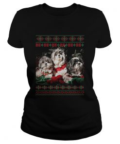 Christmas Shih Tzu Ugly TShirt Classic Ladies