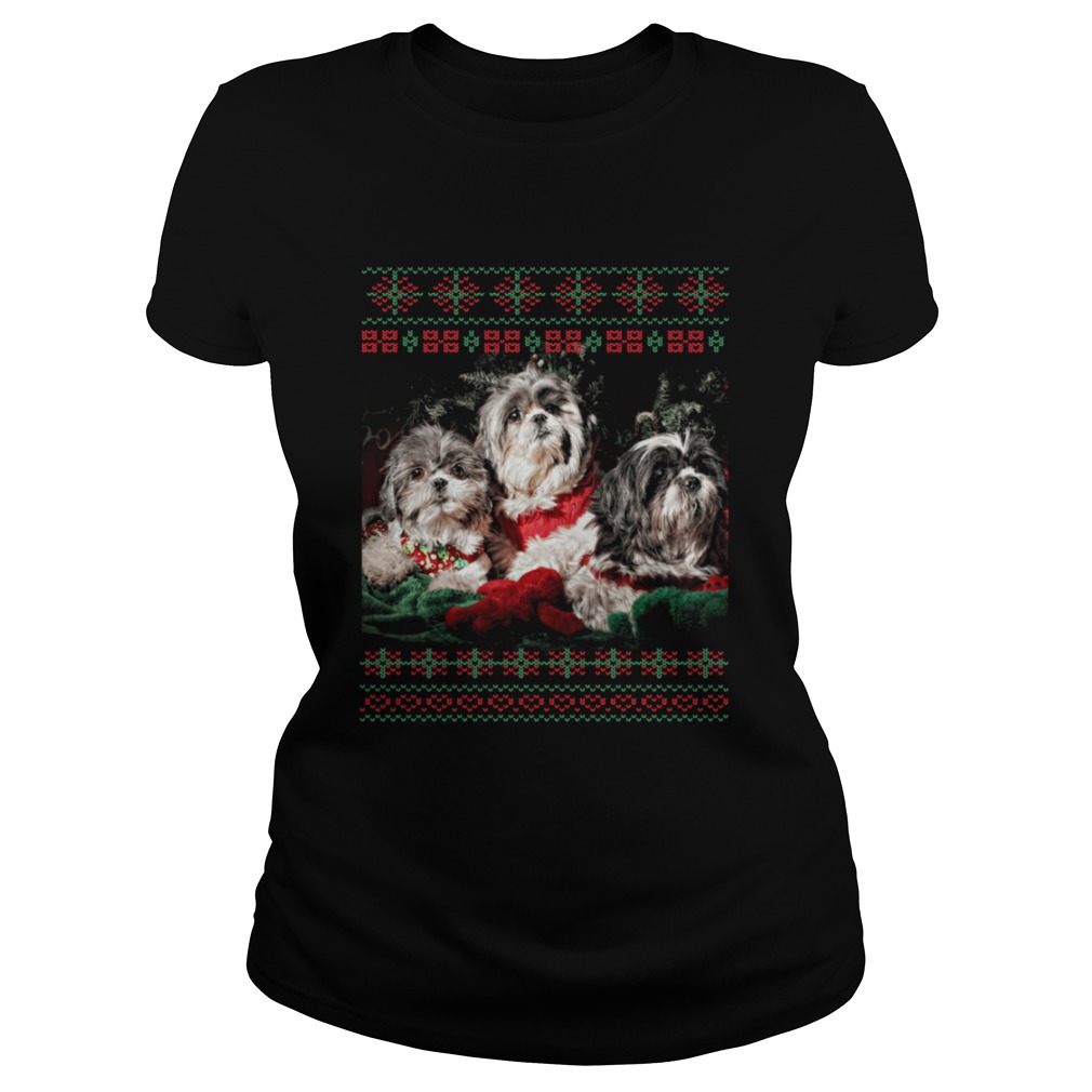 Christmas Shih Tzu Ugly TShirt Classic Ladies