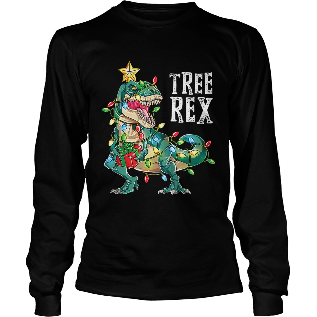 Christmas Shirts for Boys Kids Dinosaur Tree Rex Pajamas Men TShirt LongSleeve