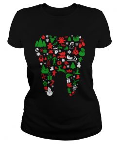 Christmas Tooth Dentist TShirt Classic Ladies