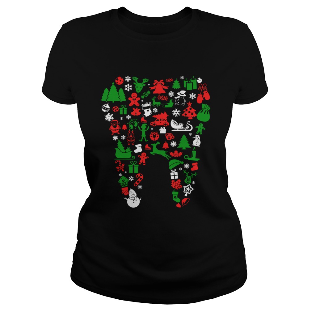 Christmas Tooth Dentist TShirt Classic Ladies