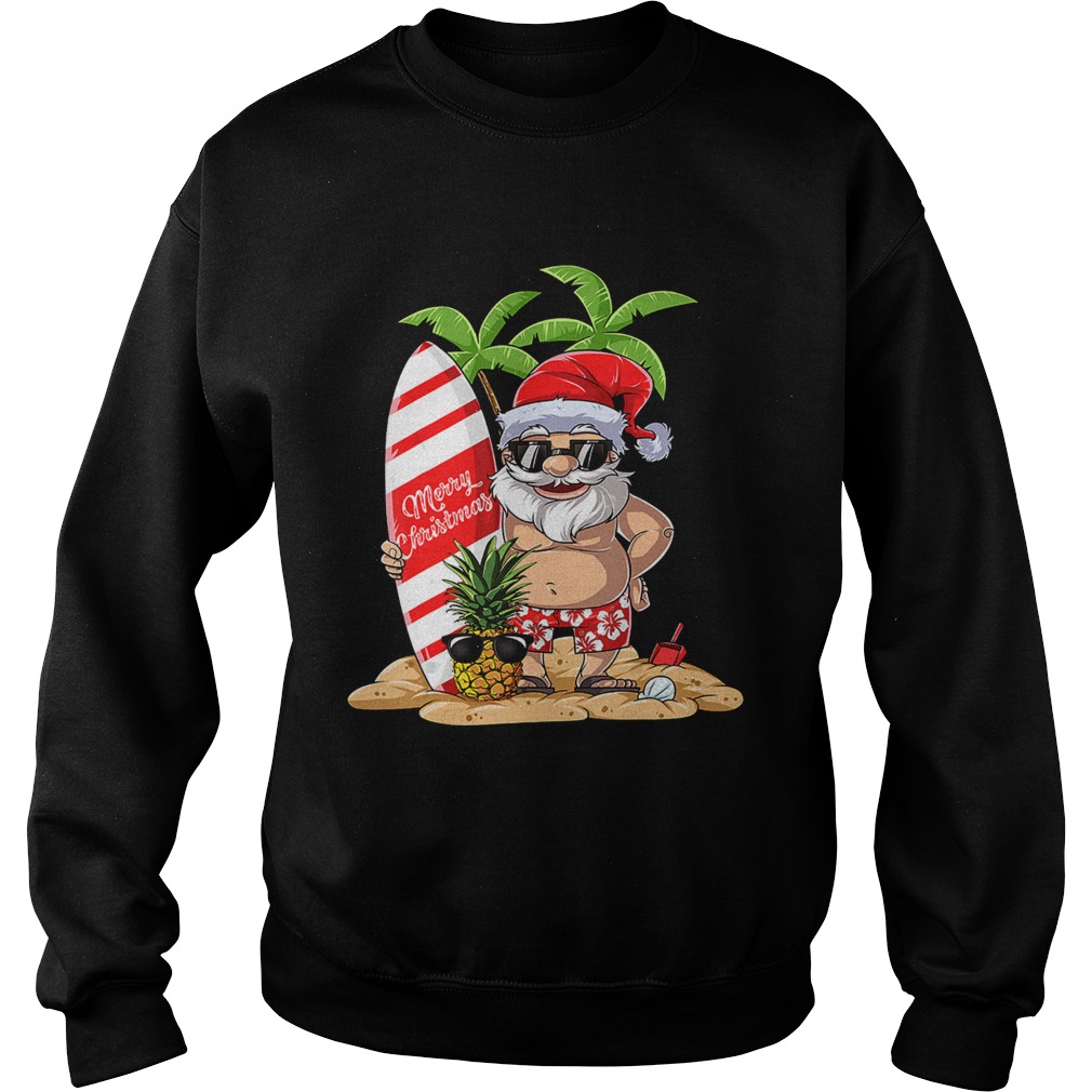 Christmas in July Santa Hawaiian Surfing T Shirt Sweatshirt