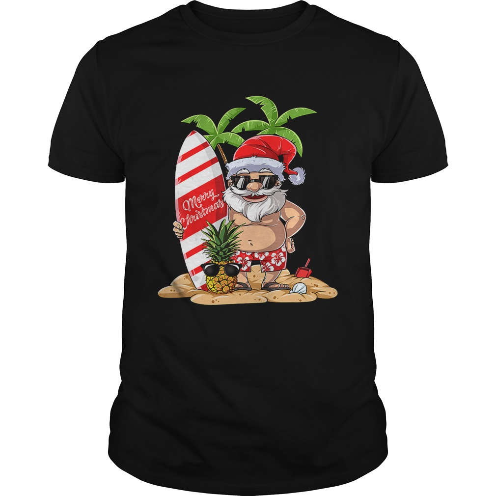 Christmas in July Santa Hawaiian Surfing T Shirt