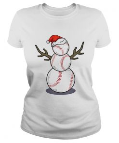 Christmas in July Summer Baseball Snowman Party Gift TShirt Classic Ladies