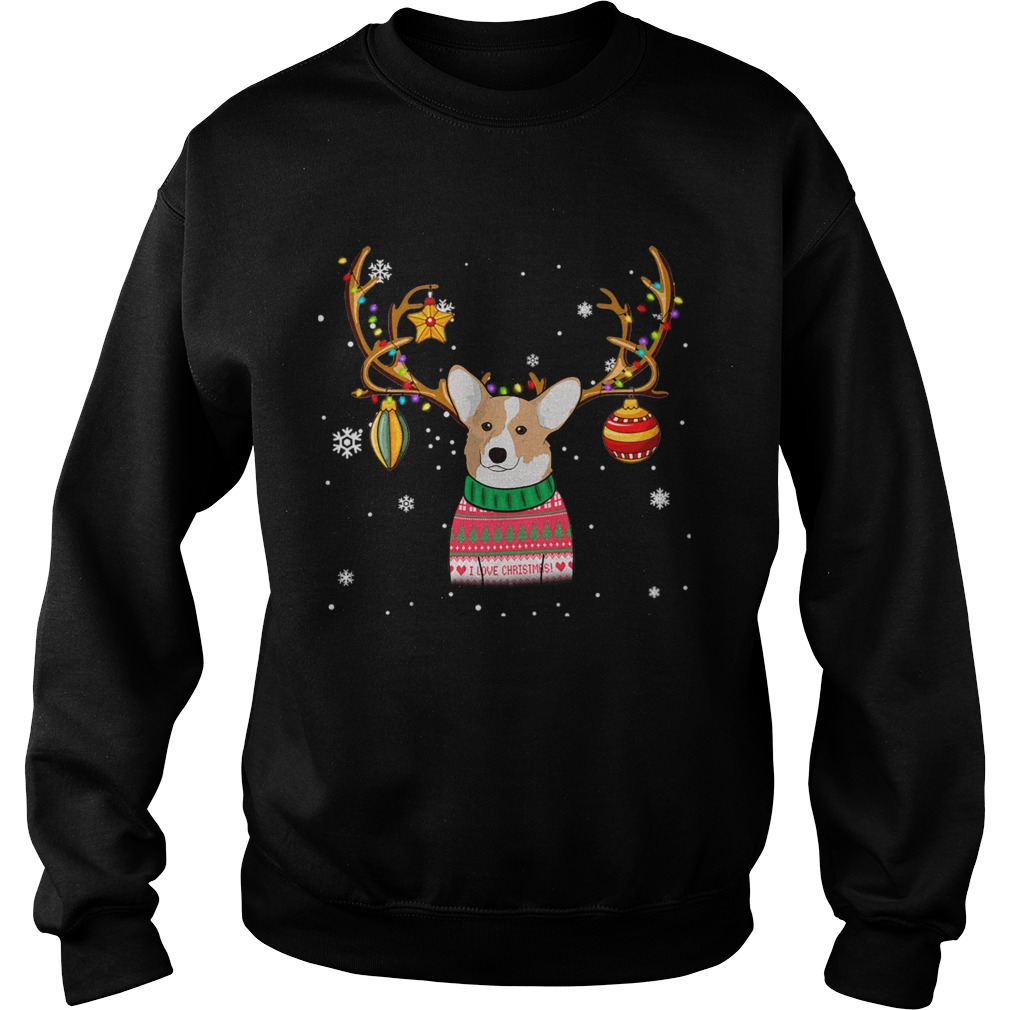 Corgi Reindeer Christmas Holiday Funny TShirt Sweatshirt