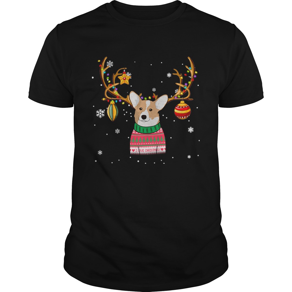 Corgi Reindeer Christmas Holiday Funny TShirt