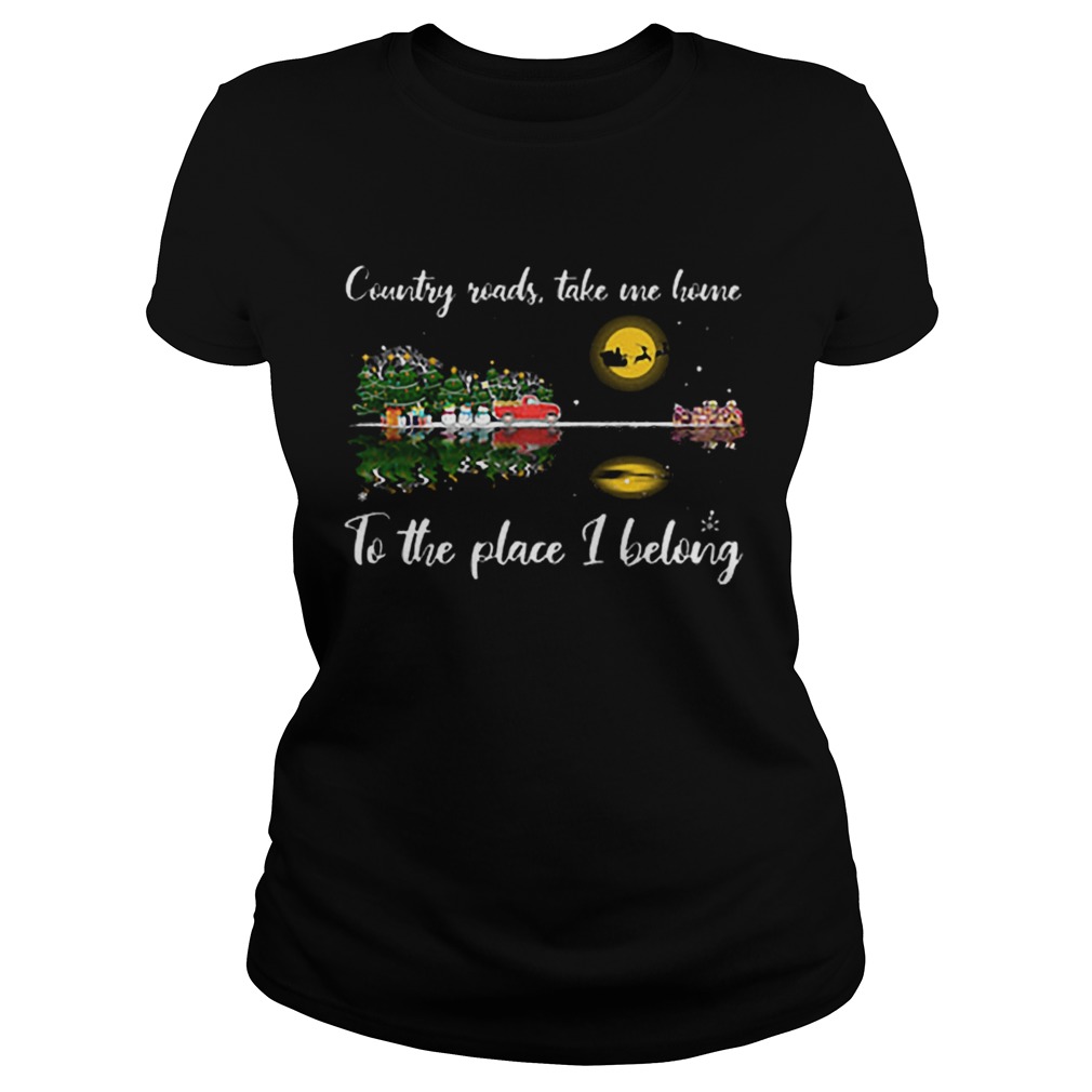 Country roads take me home Guitar lake Christmas Classic Ladies