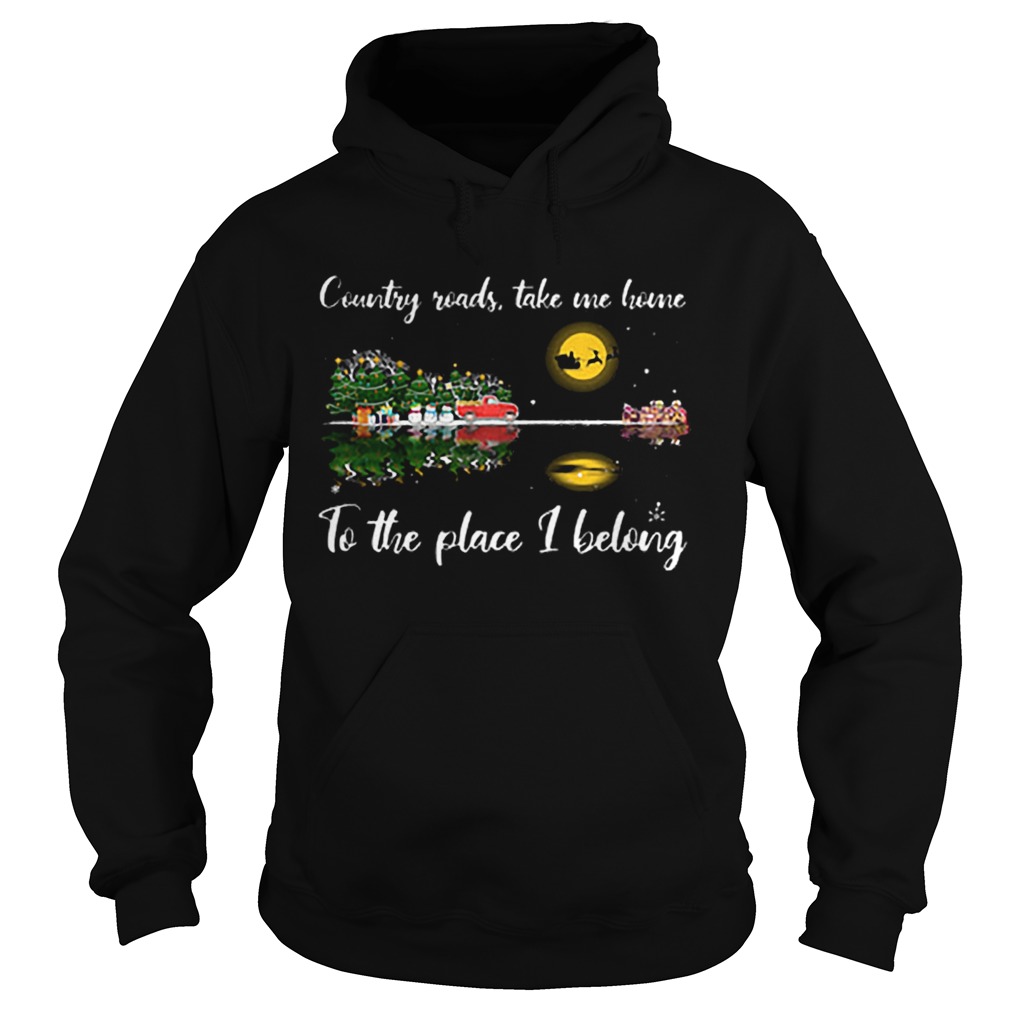 Country roads take me home Guitar lake Christmas Hoodie