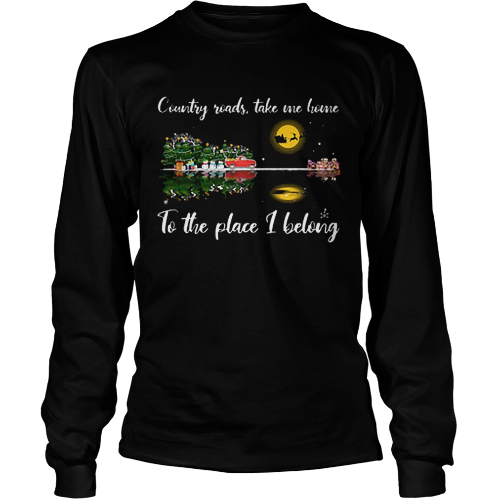 Country roads take me home Guitar lake Christmas LongSleeve