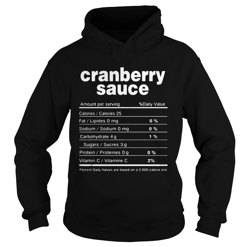 Cranberry Sauce Christmas Food Nutrition Facts Shirt Hoodie